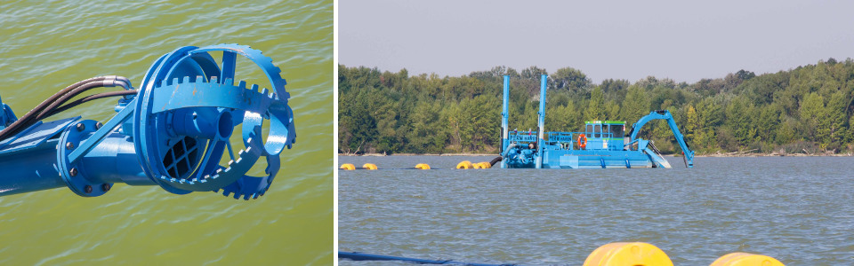 Sediment dredging from the bottom of water body PROGROUPE